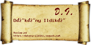 Dékány Ildikó névjegykártya