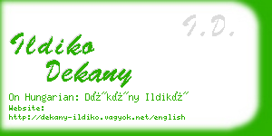 ildiko dekany business card